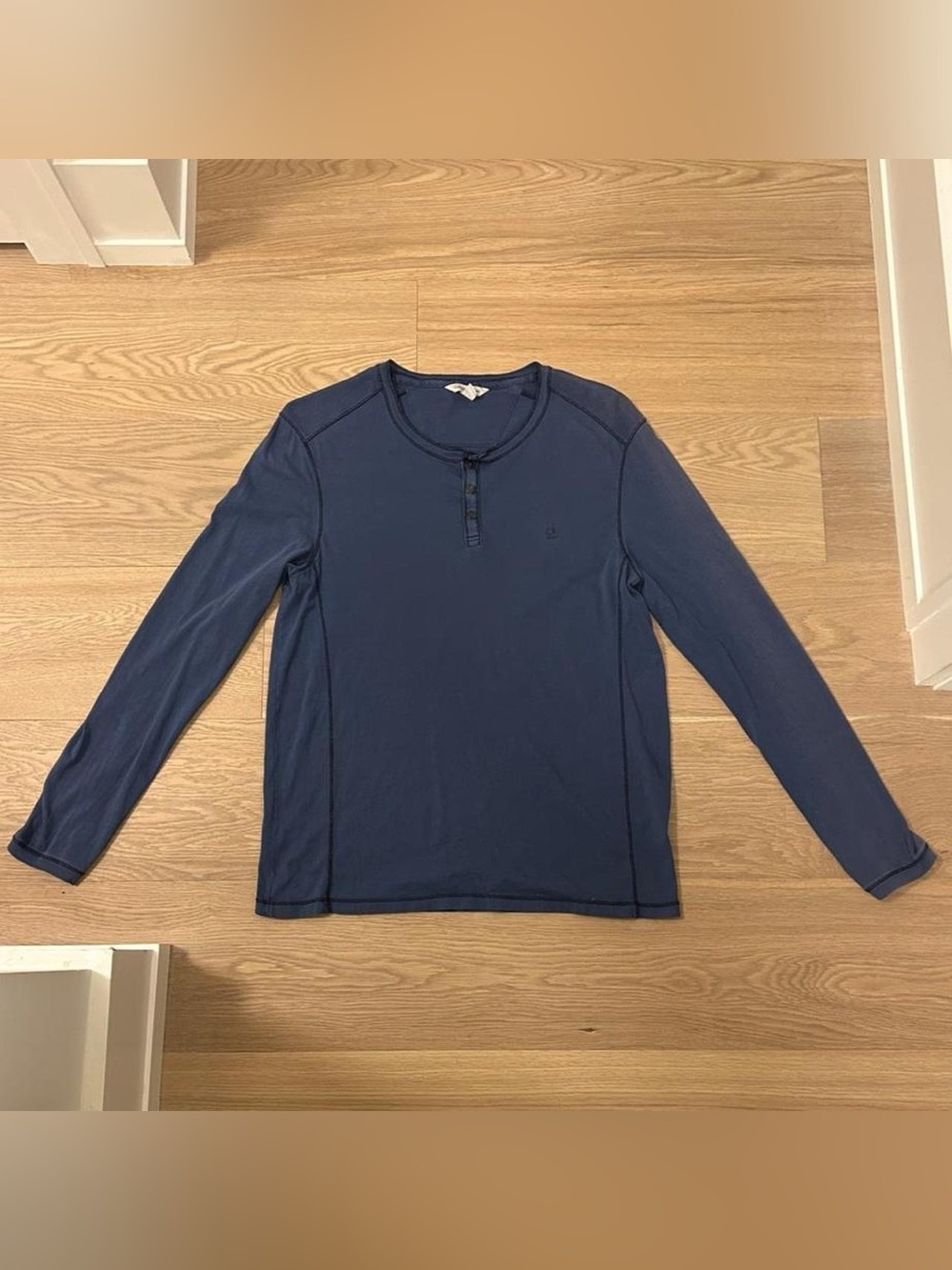 Calvin Klein Men’s Long-Sleeve Henley Shirt - Navy Blue